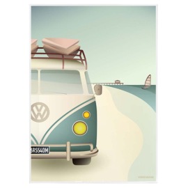 Vissevasse - 비틀캠퍼 (VW BEETLE Camper - poster) 30x40