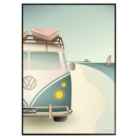 Vissevasse - 비틀캠퍼 (VW BEETLE Camper - poster) 50x70