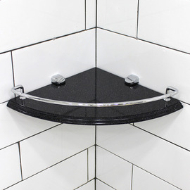 특수코팅 인조대리석 욕실코너선반(블랙)