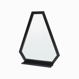 트라이앵글 원목 선반형 거울(블랙)